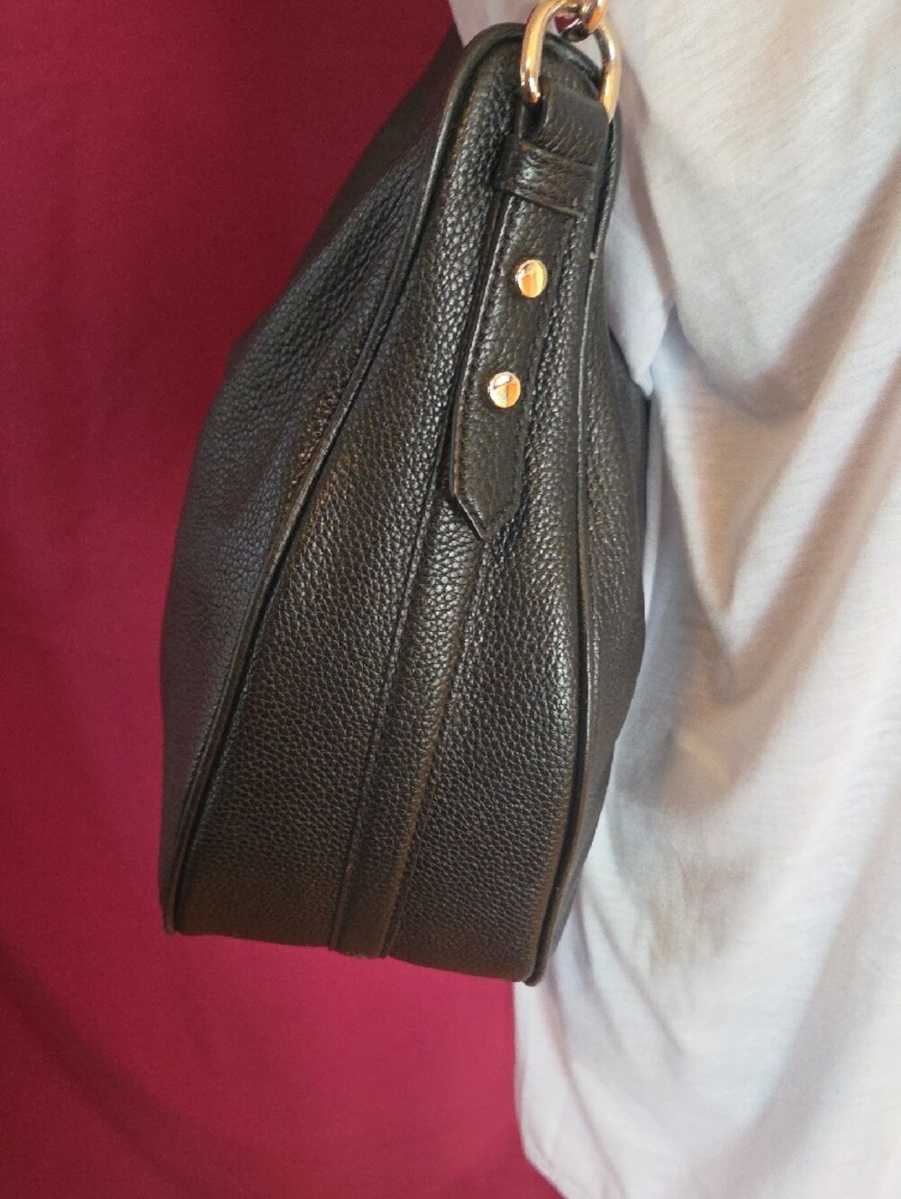 kate spade Black Pebbled Leather Shoulder Hobo with Gold Hardware. - Picture 2 of 11